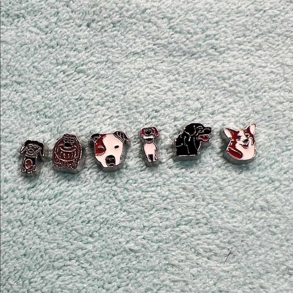 Cute Dog Floating Locket Charms Set